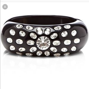 Edie Parker Black Acrylic Crystal Curnard Cuff